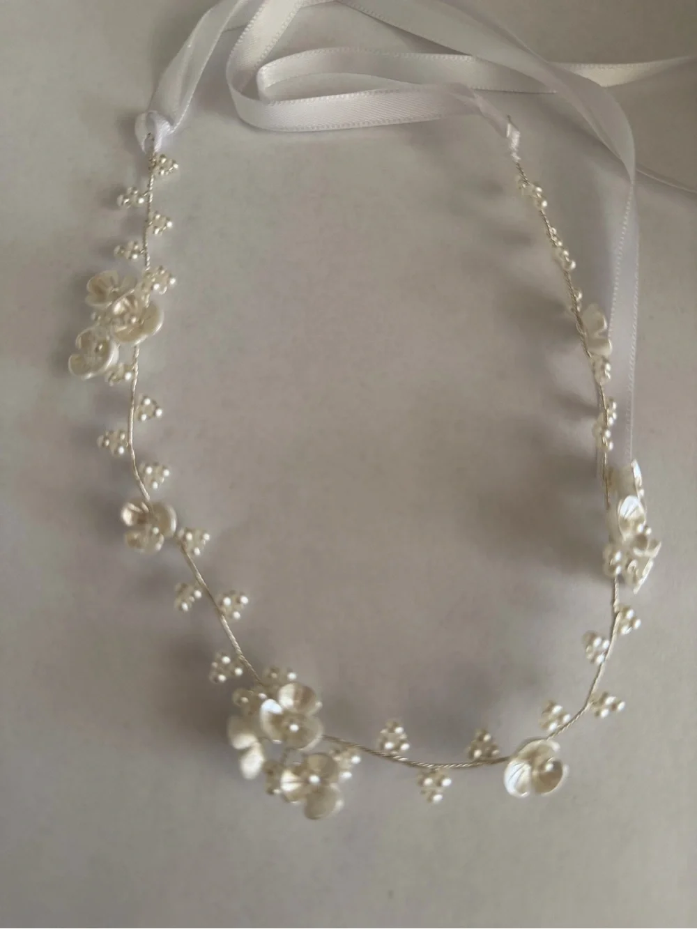 Delicate Ivory Floral Pearl Headpiece